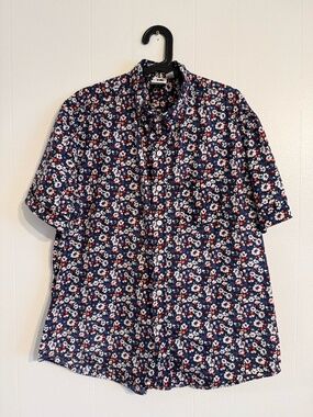 Men's Kennington Ltd. Button Down Shirt, Floral, Size XXL, Red/White/Blue Color